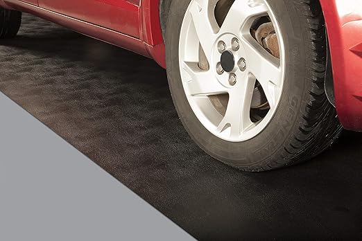 G-Floor Seamless Sheet Vinyl Shed Flooring Cover with Bonded Fibrous Backing - Levant Pattern (8' x 10', Midnight Black)