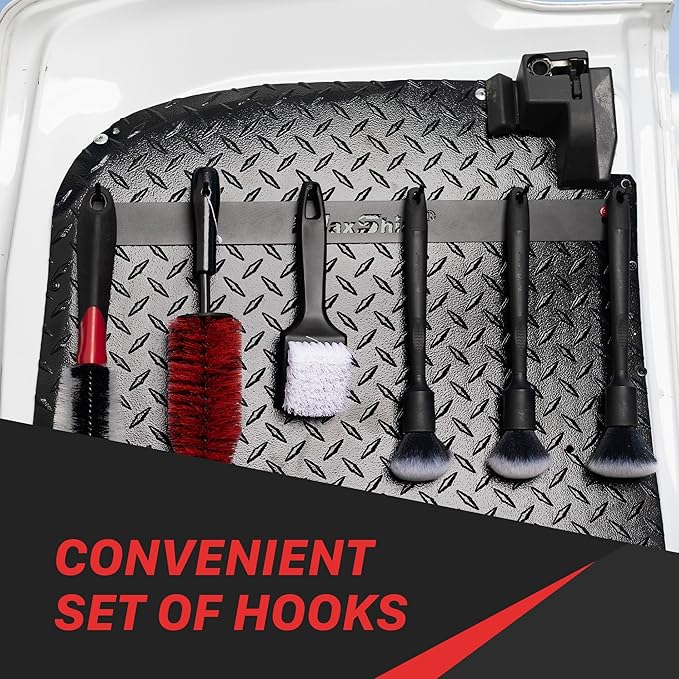 Maxshine Universal Detailing Brush Hanger - 6 Organizer Hooks, Lightweight Wall-Mounted Design for Auto Detailing Supplies, Ideal for Garage & Mobile Use (No Logo, 2, Count)