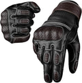 J.A.G. Motorcycle Gloves - Premium Leather Perforated Motorcycle Gloves for Men with Knuckle Protection | Touchscreen Motorbike Riding Gloves
