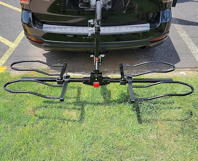FORWODE Hitch Mount Bike Rack Fits 2 X 80 lbs Bicycle, Platform Bike Rack for Car SUV Truck, 2 Inch Receiver, Foldable Wobble Free, Locking Hitch,Fat and Standard