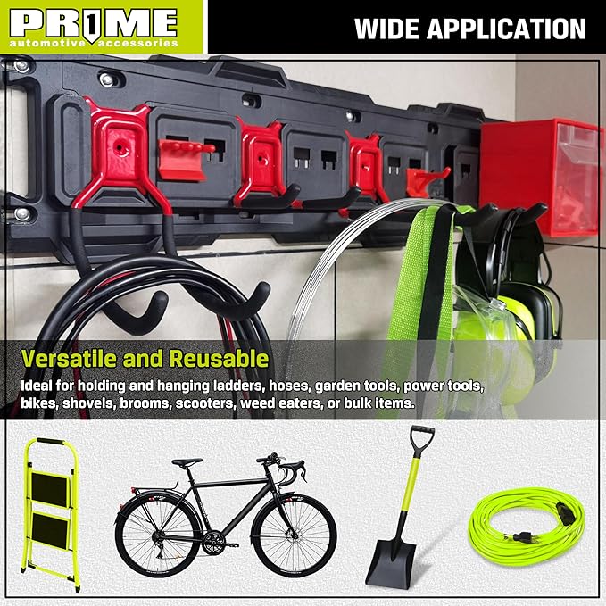 PR1ME Garage Hook, 1 Pack Heavy Duty Garage Wall Mount Hook, C Utility Garage Wall Storage Hook, Garage Storage Organization and Tool Hanger for Hoses, Extension Cords and Recreational Equipment
