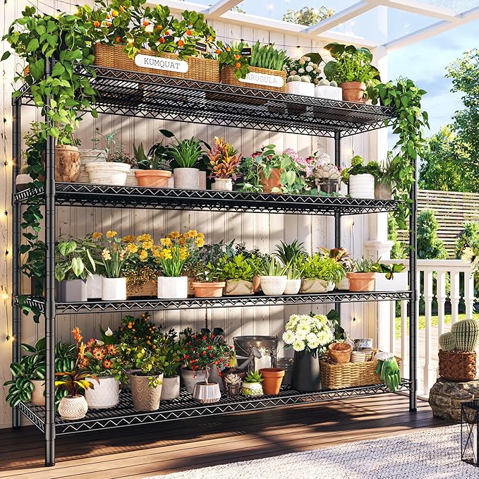 REIBII 60" W Storage Shelves 2878LBS Wire Shelving Unit with Wheels Heavy Duty Metal Shelving Adjustable Metal Shelves for Pantry,Kitchen,Garage,Basement,Business,Warehouse,School,60”W ×24”D×65.3”H