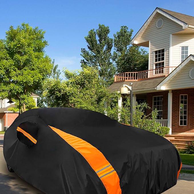 Avecrew Car Cover Waterproof All Weather for Automobiles, Outdoor Heavy Duty Full Exterior Covers for Sedan(186"-193")