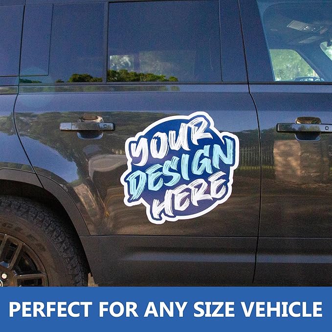 Custom Car Magnet Signs For Businesses - Personalized Car Magnets for Advertising and Vehicle Promotion - Advertising Magnets For Cars Door - Professionally Printed - Choose Your Text & Logo