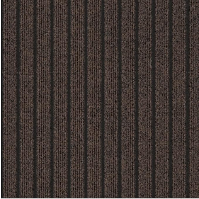 Ottomanson Mud Mat 2' x 2' Entryway Rug - Non-Slip Scraper Doormat for Muddy Paws, Dirt Trapping Indoor/Outdoor Mat for High-Traffic Areas, Kitchen, Garage, Patio, Brown