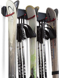 Wall Mounted Horizontal Rack for Storage of Skis and Poles-Heavy Duty Weatherproof Nonslip Garage Wall Organizer for Carrying Snowboard, Hockey Sticks, Skates, Helmets (Large, 2 Ski Sets)