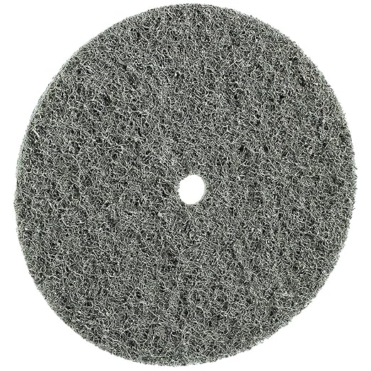 CS Unitec 80653 FIX Fleece (Nonwoven) Disc for The FIX Hook and Loop System, 6" Diameter, Superfine (Grey) (Pack of 10)