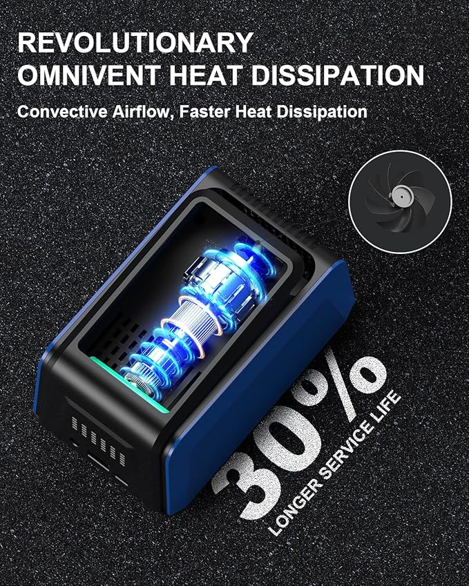 Tire Inflator Portable Air Compressor, 2X Faster Inflation, 150PSI Air Pump for Car Tires with Digital Pressure Gauge/LED Light for Car, Motorcycle, Bicycle, Balls and More