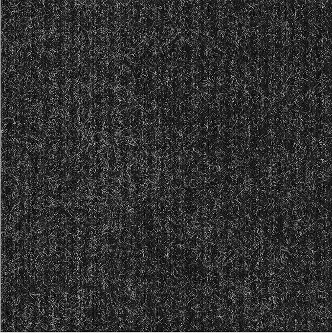 Ottomanson Mud Mat 2' x 2' Entryway Rug - Non-Slip Scraper Doormat for Muddy Paws, Dirt Trapping Indoor/Outdoor Mat for High-Traffic Areas, Kitchen, Garage, Patio, Black