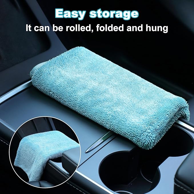 JOYMOOP Car Dry Towel, Quick Drying, Medium Size, Microfiber Cleaning Cloth, Blue, 35.4 x 23.6 Inches, 1 Pack for Boates, RVs, SUVs, Trucks, Cars