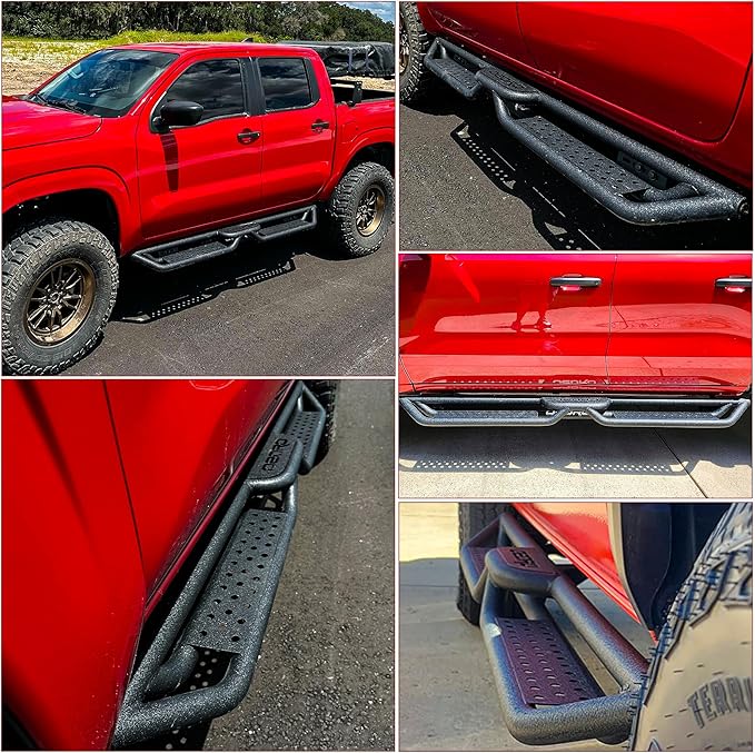 OEDRO Running Boards Compatible with 2019-2025 Chevy Silverado/GMC Sierra 1500, 2020-2025 2500HD 3500HD Crew Cab(Excl. 2019 1500 LD/Limited), Bolt-on Side Steps Steel Nerf Bars