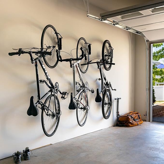 StoreYourBoard Bike Swivel Rack – Wall Mounted Garage Bike Storage, Vertical Hanger with 120° Swing Design & Stopper, Space-Saving Indoor Wall Mount – Fits Kids Bikes, BMX & More