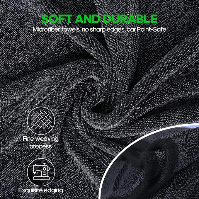 4 Pack Microfiber Towels (36"x 24") Extra Large Ultra Absorbent Drying Towel for Cars and Trucks, Without Streaks, Scratches, or Water Spots