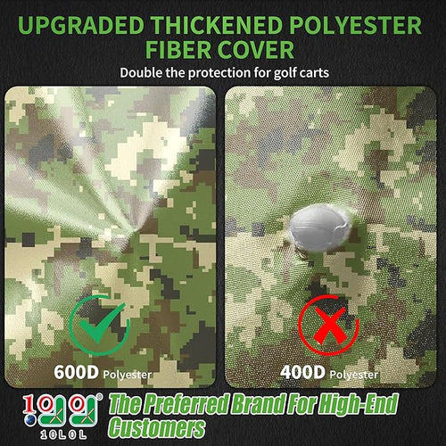 10L0L Heavy Duty Golf Cart Cover for 2/4 Passengers EZGO, Club Car and Yamaha, All Weather Outdoor Protection Weatherproof