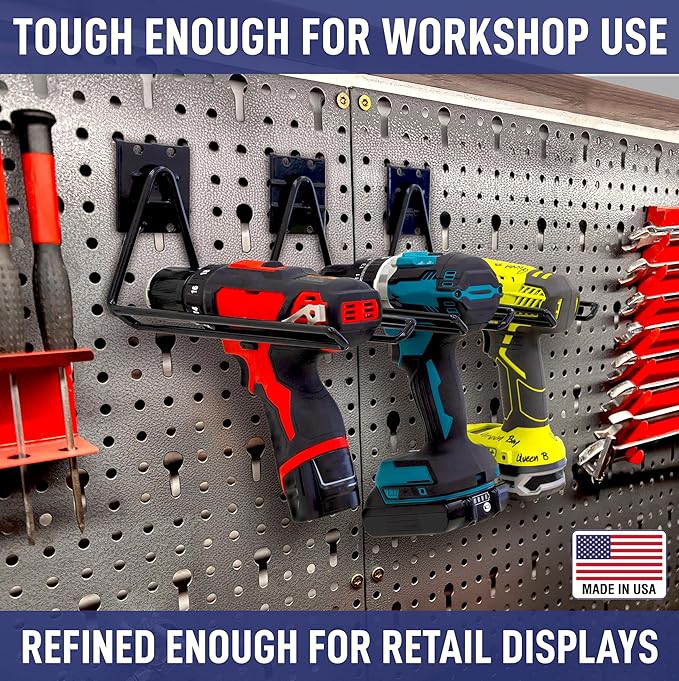 Victory Display Heavy Duty Garage Hooks | Garage Organization Hooks for Hanging Tools | Fits Pegboard & Slatwall | Garage Tool Organizer | Ladder Hangers | Wall Mount Storage Rack | 5-Pack
