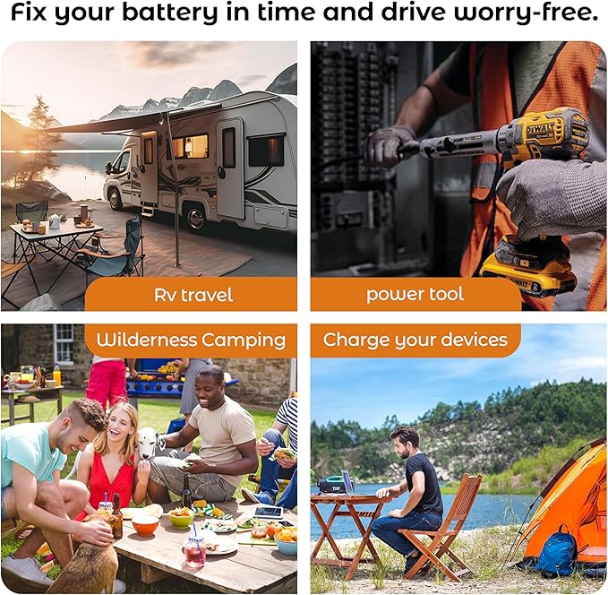 1000W Power Inverter, DC 12V to 110V AC Car Inverter with LCD Screen Display, 2 AC Outlets, Equipped with 2 Clips for Truck, Home, Vehicles, Laptop, Trip