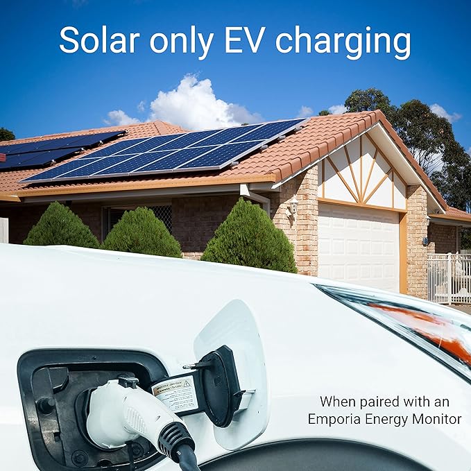 EMPORIA Level 2 EV Charger - NEMA 14-50 EVSE w/ J1772 Charger - 48 amp EV Level 2, 240v WiFi Enabled Electric Vehicle Charging Station, 24ft Electric Cable, Black