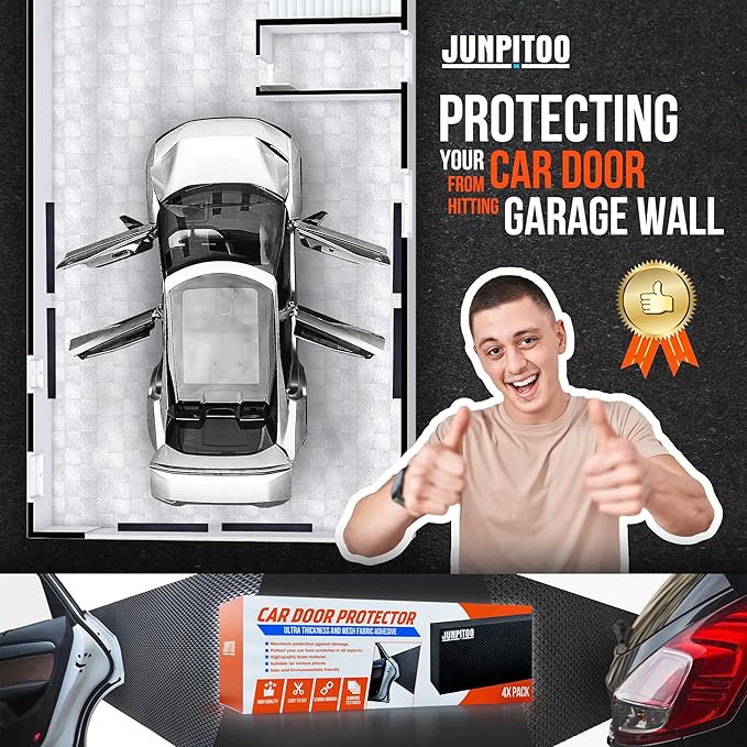 Garage Wall Protectors (4 Pack) - 1.2 Inches Thick Foam Bumper Guards for Car Door Protection, Scratch Resistant, Waterproof & Easy to Install, Heavy-Duty Garage Parking Safety Shields for Walls