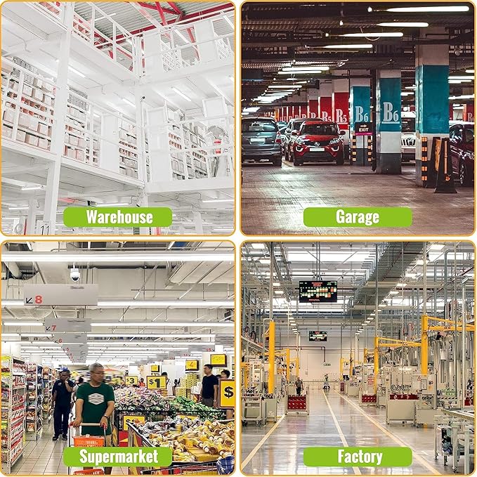 4 Pack,Led Shop Lights, 2FT Led Shop Light,30W 6000K 3500LM Clear White,Led Shop Light 2FT 110V Linkable Integrated V-Shape for Shop Garage,Warehouse