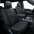 AOMSAZTO Front Seat Covers for Ford F150 XL XLT: 2015-2024 SuperCrew & F250 F350 F450 2017-2024 Super Duty Crew Cab XL XLT Faux Leather Full Set Seat Cover (Black, 2PCS Front)