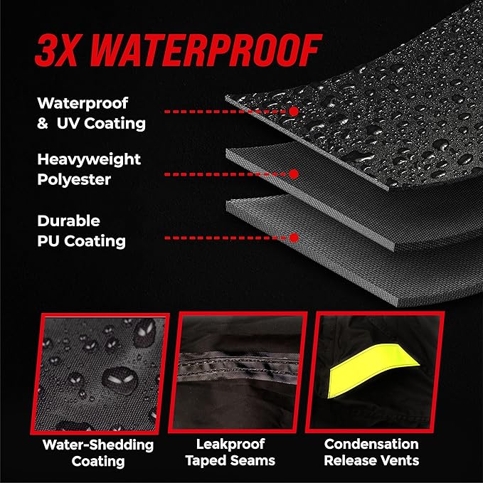 Badass Moto Ultimate Large Adventure Motorcycle Cover Waterproof Outdoor Adjusts to Top Case Motorcycle Sun Cover For Honda Africa, V-Strom 1050 ADV, Fits BMW R 1250 GS, KTM 1290 Super, HD Pan America