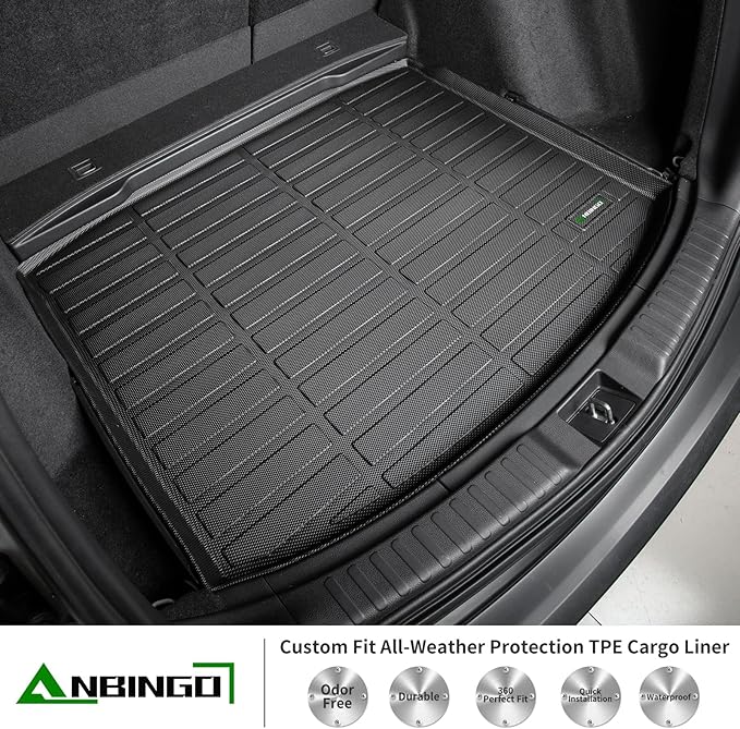 ANBINGO® Floor Mats & Cargo Liner for 2025 CX-50 Hybrid | All Weather TPE CX50 Floor Liners | 1st & 2nd Row Custom Mats Full Set | CX50 Accessories - Black