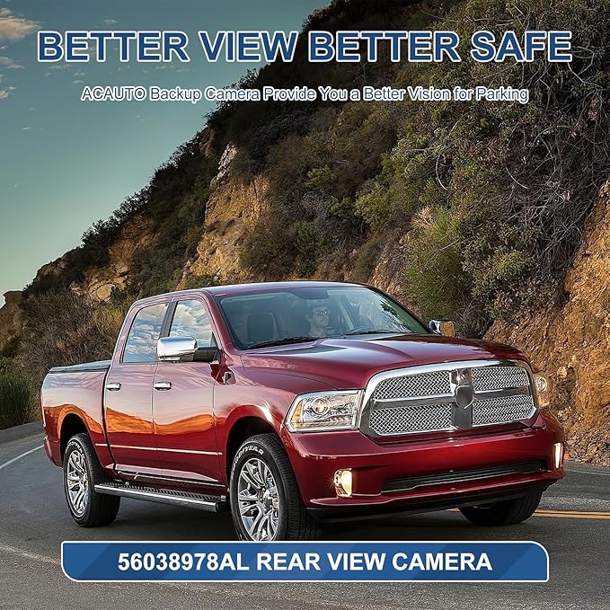 Rear View Backup Camera Compatible with RAM 1500 2500 3500 2013-2018 for Dodge Viper, for RAM 4500 5500 2013-2017, for Chrysler 200 Reversing Parking Assist Camera 56038978AL 56038978AK…