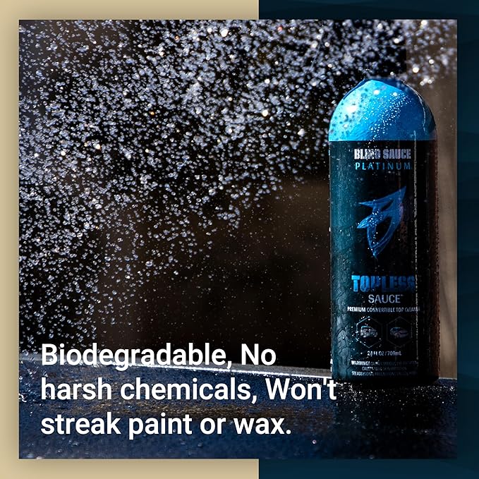 Bling Sauce Platinum: Topless Sauce, The BEST Convertible & Soft Top Cleaner for Cars, Trucks, 4x4s, Jeeps, Broncos. Designed for any Vinyl or Fabric Top. Spray On, Brush, Hose Off. 24oz