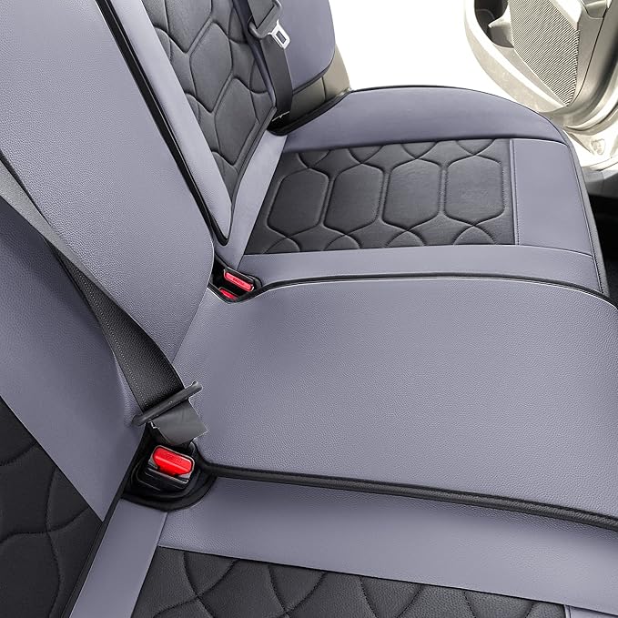 OASIS AUTO Custom Fit Seat Covers for 2012-2025 Toyota Camry, Waterproof Faux Leather Seat Protector Cushion Camry Car Accessories (Full Set, Gray)