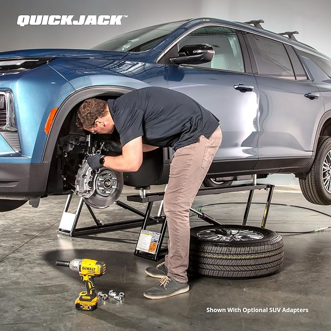 QuickJack 6000TLX Portable Car Lift with 6,000lb Capacity, with 110V Power Unit, Safe & Portable Design Garage Lift for Home, Garage, Shop, or Mechanic Auto Repair