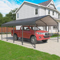12x20 Metal Carport Carports with Enhanced Base Heavy Duty Garage Outdoor Galvanized Car Shelter for Car, Boats and Truck