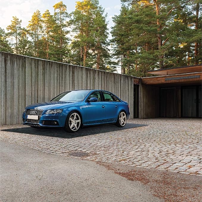 Large Garage Floor Mat, 2 Rolls (7.4’ x 8.4’ Each), Heavy Duty Waterproof Protector, Non-Slip Rubber Backing for Cars, Vehicles, Basements, and Home Gym
