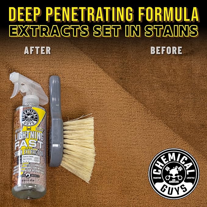 Chemical Guys SPI_191_16 Lightning Fast Carpet and Upholstery Stain Extractor, (Fabric, Upholstery, & Carpet), Safe for Cars, Home, Office, Furniture & More, 16 fl oz, Fresh Scent