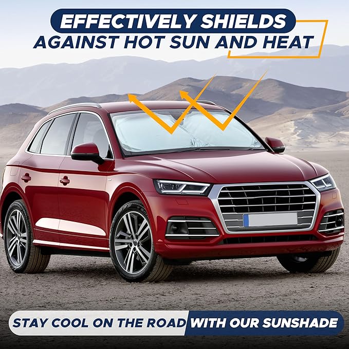 EcoNour Foldable Car Windshield Sunshade | Sun Shade for Car Windows Blocks UV Rays and Keeps The Heat Out | Foldable Essential Accessory for Enhanced Comfort XXX-Large (70 x 42 inches)