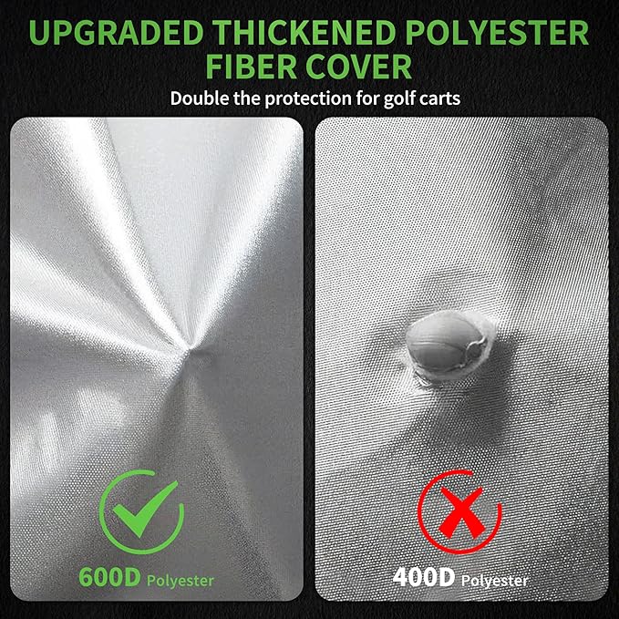 10L0L Heavy Duty Golf Cart Cover for 2/4 Passengers EZGO, Club Car and Yamaha, All Weather Outdoor Protection Weatherproof