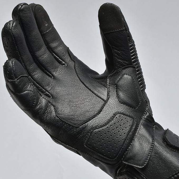 J.A.G. Motorcycle Gloves - Premium Leather Perforated Motorcycle Gloves for Men with Knuckle Protection | Touchscreen Motorbike Riding Gloves