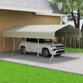 12x20ft Heavy Duty Metal Carport – Outdoor Galvanized Garage, Sturdy Structure, All-Weather Protection, Easy Assembly for Cars, Trucks, Boats, Tractors, and Outdoor Storage (White, 12x20FT)