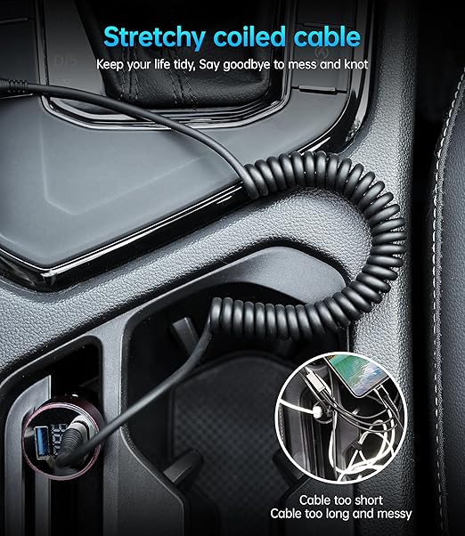 USB C Cable 3A Fast Charging 5FT Coiled USBC to USBC Charger Cable for Car, Short USB Type C Cord for iPhone 16/15/Pro/Plus/Pro Max/Samsung Galaxy S23, Compatible All Type C Devices-2Pack