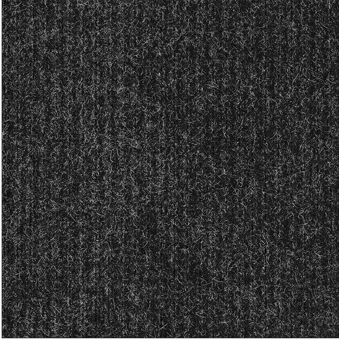 Ottomanson 2'7" x 20' Hallway Runner with Scraper Pile - Extra Durable Non-Slip Rug Mat for Indoor & Outdoor Use - Ideal for Kitchen, Entryway & Garage - High-Traffic Carpet, Black