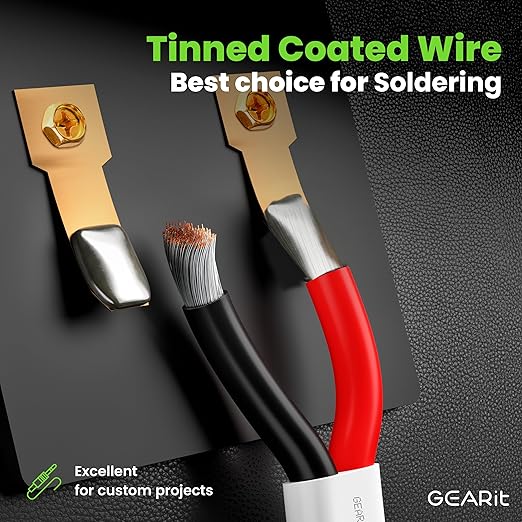 GEARit 8 Gauge Marine Wire, 8/2 AWG (200ft) Marine Grade Tinned Copper Oxygen Free, Duplex 2-Conductor Insulated Red & Black Electrical Cable for Boat, Automotive, RV, Camper, Trailer