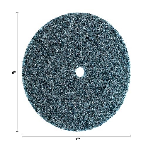 CS Unitec 80652 FIX Fleece (Nonwoven) Disc for The FIX Hook and Loop System, 6" Diameter, Fine (Blue) (Pack of 10)