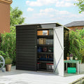 Outsunny 6' x 4' Outdoor Storage Shed, Easy to Assemble, Metal Garden Tool Shed with Lockable Door and Gloves for Backyard Garden Patio Lawn, Dark Gray
