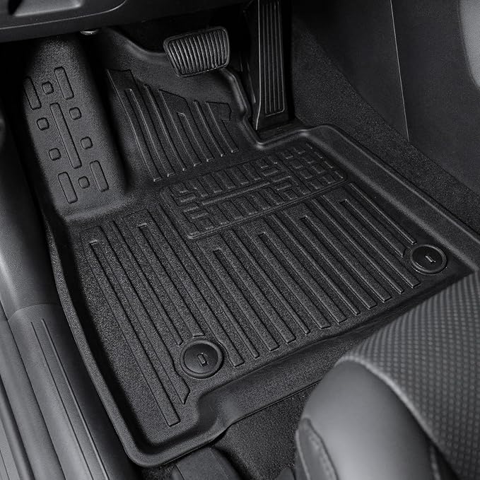 Floor Mats for 2024 2025 2026 Hyundai Santa Fe 6-Seat/7-Seat (Fit Hybrid and Fuel), All Weather TPE Floor Mat and 2-in-1 Cargo Mat with Backrest Mat for Santa Fe Accessories