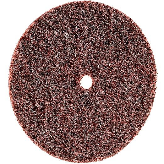 CS Unitec 80616 FIX Fleece (Nonwoven) Disc for The FIX Hook and Loop System, 4-1/2" Diameter, Medium (Red) (Pack of 10)