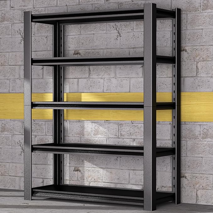5-Tier Heavy Duty Garage Shelving Unit, 3000 LBS Capacity Metal Storage Rack 72" H x 48" W x 20" D, Adjustable Steel Shelves for Garage, Warehouse, Basement, Pantry, Workshop.1 Pack