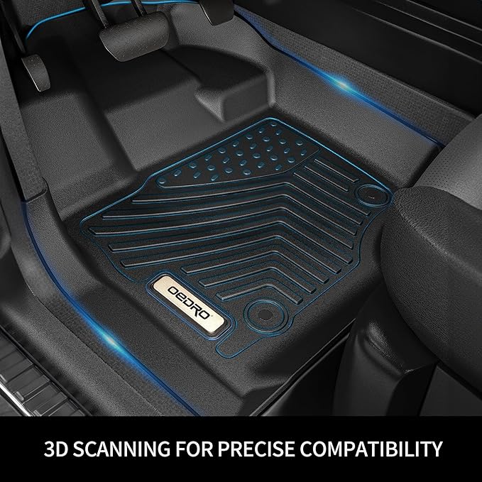 OEDRO Floor Mats Fit for Toyota Camry 2011-2007, Custom Fit Front & 2nd Row Floor Liner Set, TPE All Weather Protection Camry Car Mats, Black