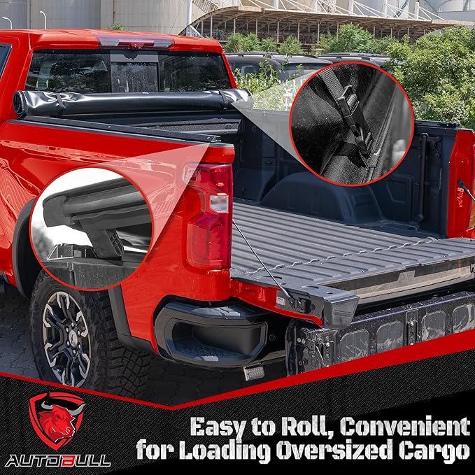 Soft Roll-up tonneau Cover Compatible with 2022-2025 Toyota Tundra 6.5ft Bed, PVC Top Alloy Steel Structure