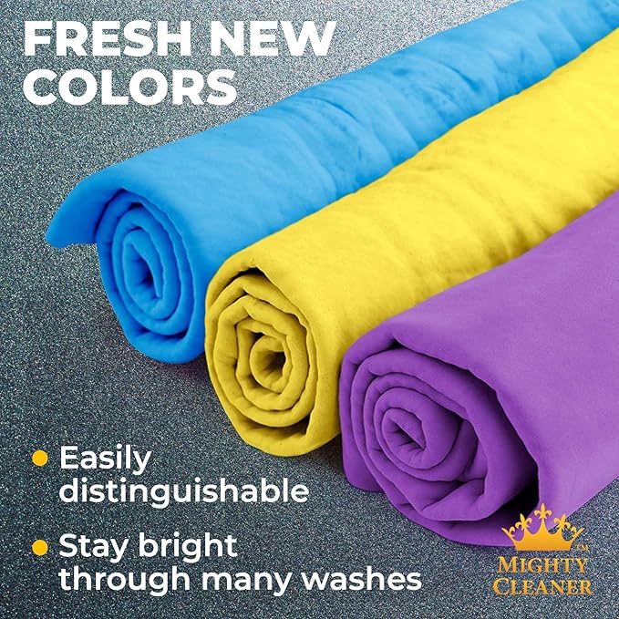 Premium 2pk +1 Free Shammy Cloth for Car Drying (26"x17") - Super Absorbent Chamois Towel - Reusable & Scratch-Free Shammy - Soft Drying Towels