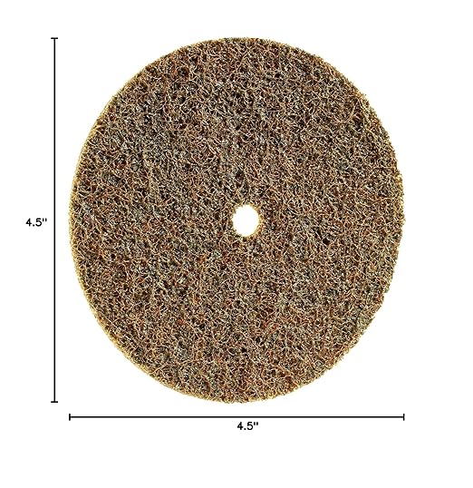 CS Unitec 80615 FIX Fleece (Nonwoven) Disc for The FIX Hook and Loop System, 4-1/2" Diameter, Coarse (Brown) (Pack of 10)