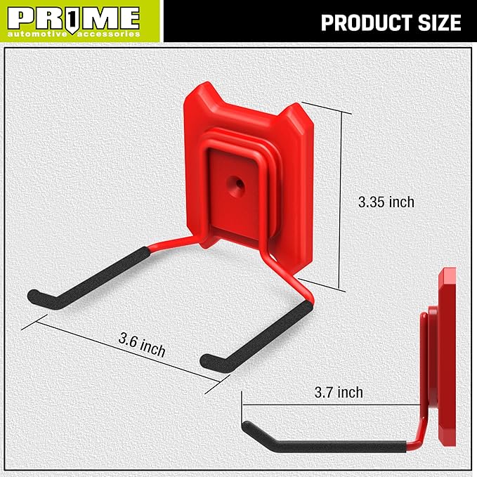 PR1ME Garage Hook, Heavy Duty Garage Wall Mount Hook, 1Pc 3.7 in Utility Garage Wall Storage Hook with Anti-Slip Coating, Garage Storage Organization Tool Hanger for Hanging Bike, Ladder Yard Tools